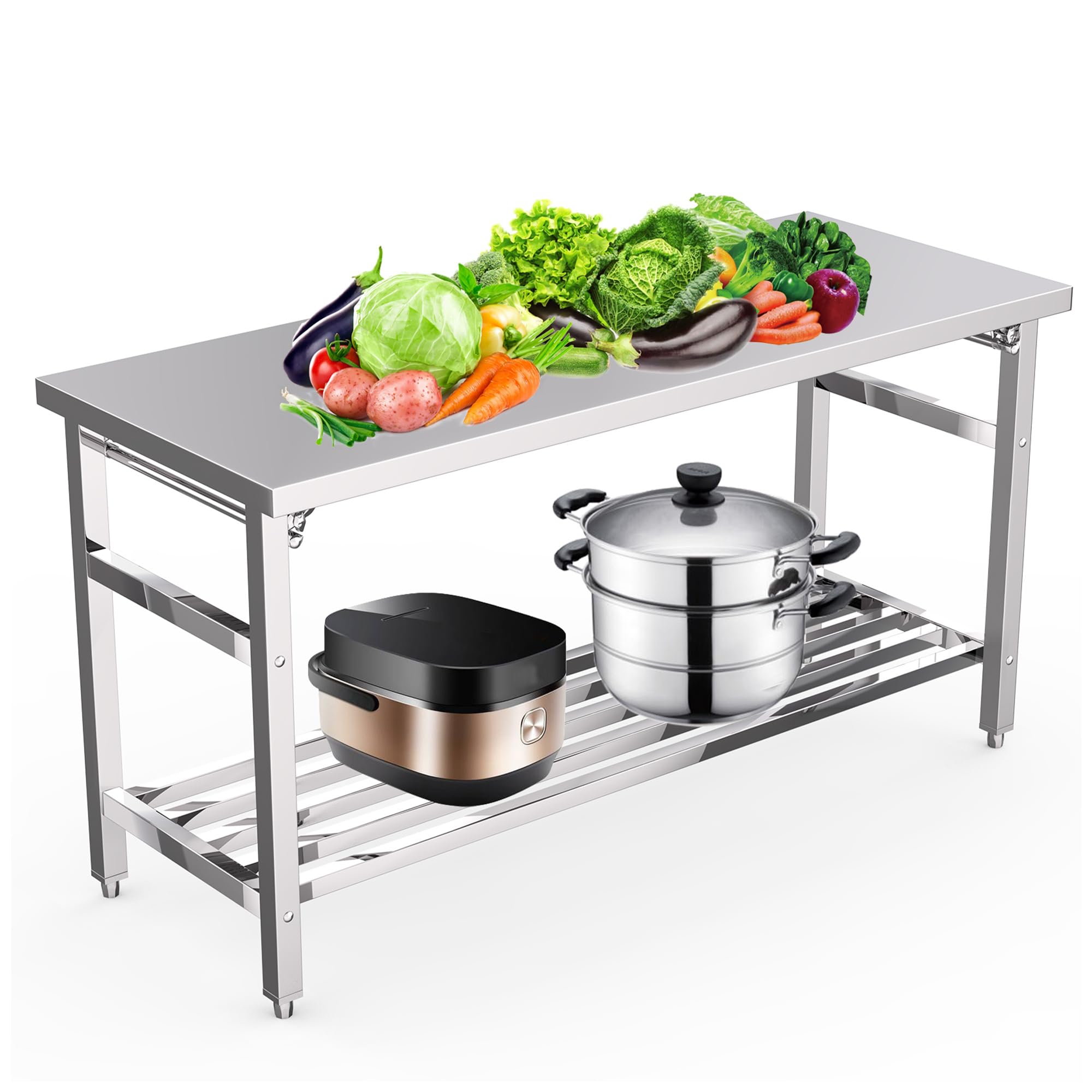 Commercial Kitchen Bench - طاولة تحضير وعمل من الفولاذ المقاوم
