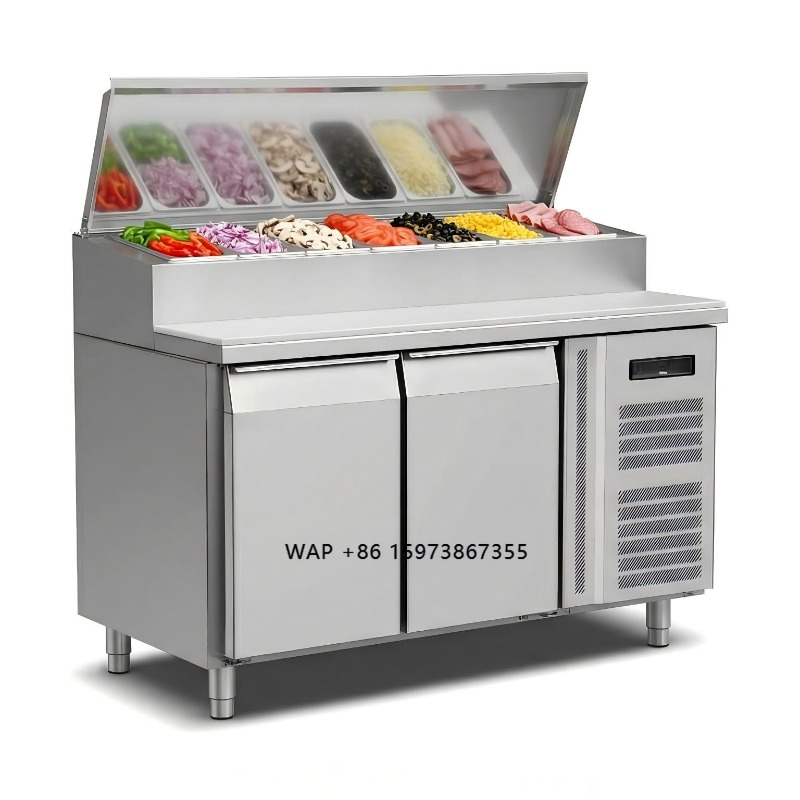 Commercial Kitchen Tables - ثلاجة تحضير السندويتشات والبيتزا ببابين من