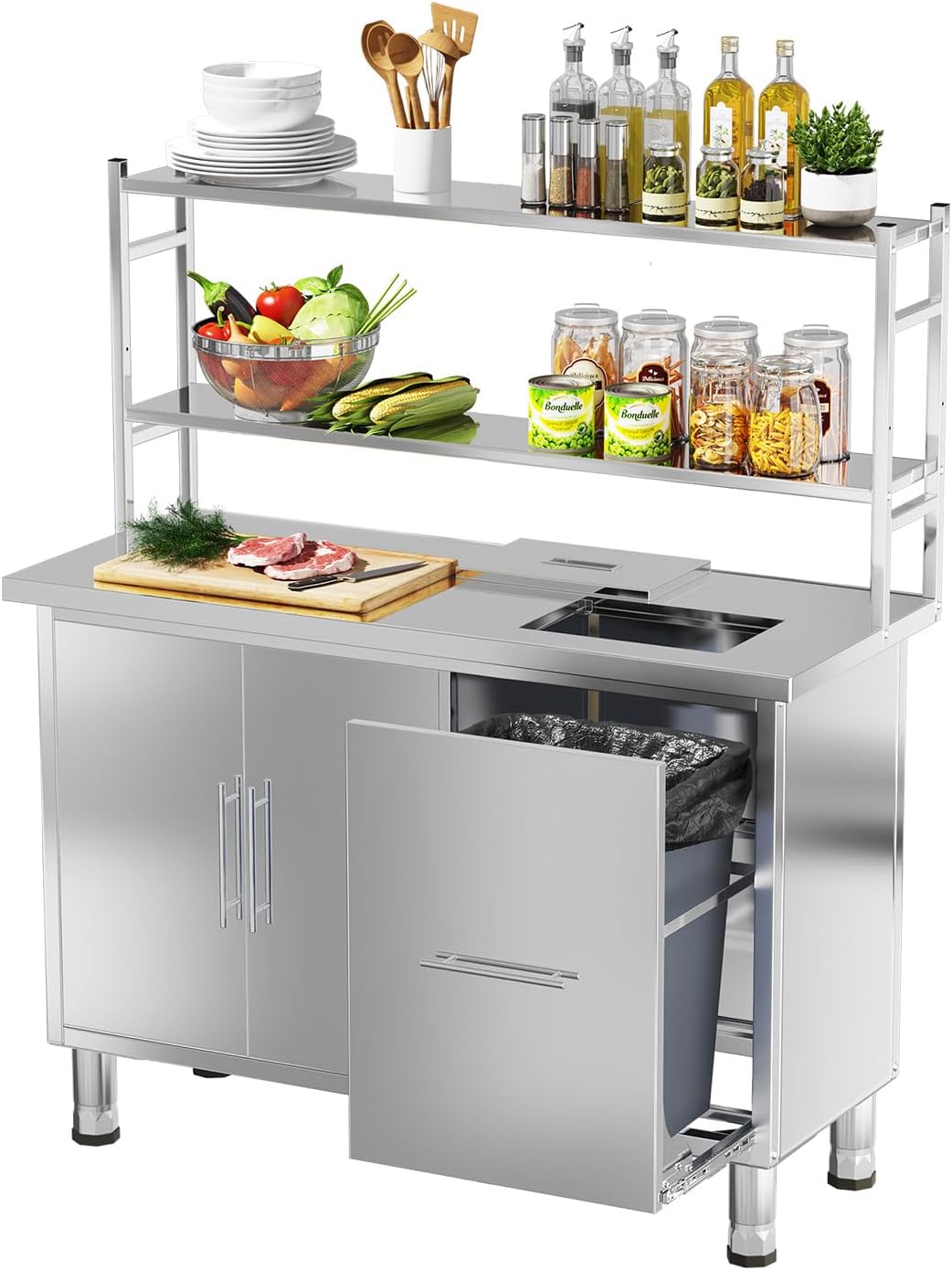 Commercial Kitchen Prep Table - طاولة تحضير من الفولاذ المقاوم للصدأ