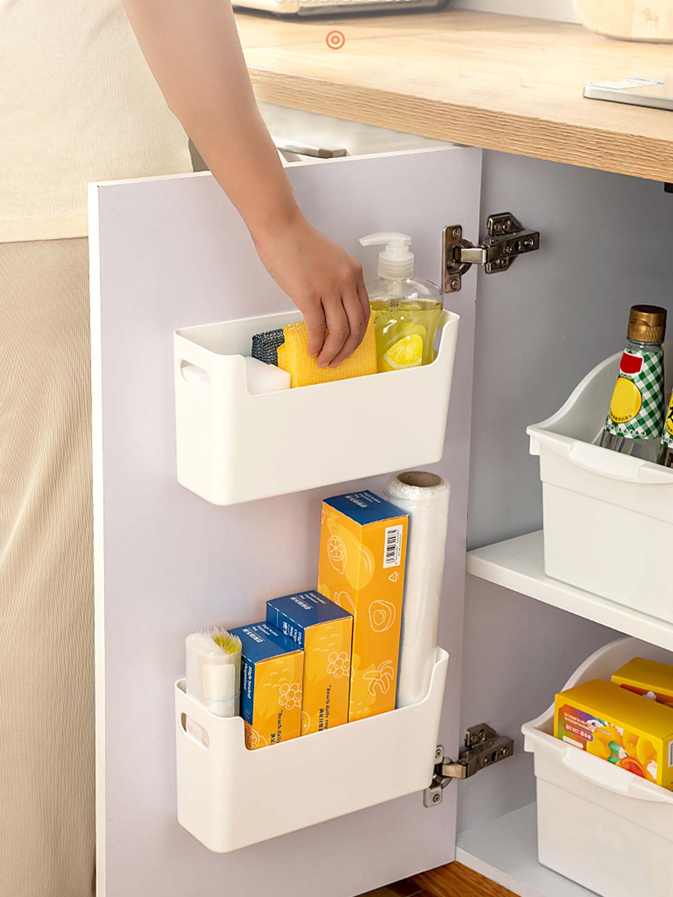 Commercial Kitchen Organiser - منظم أبواب الخزائن بدون ثقب، صندوق
