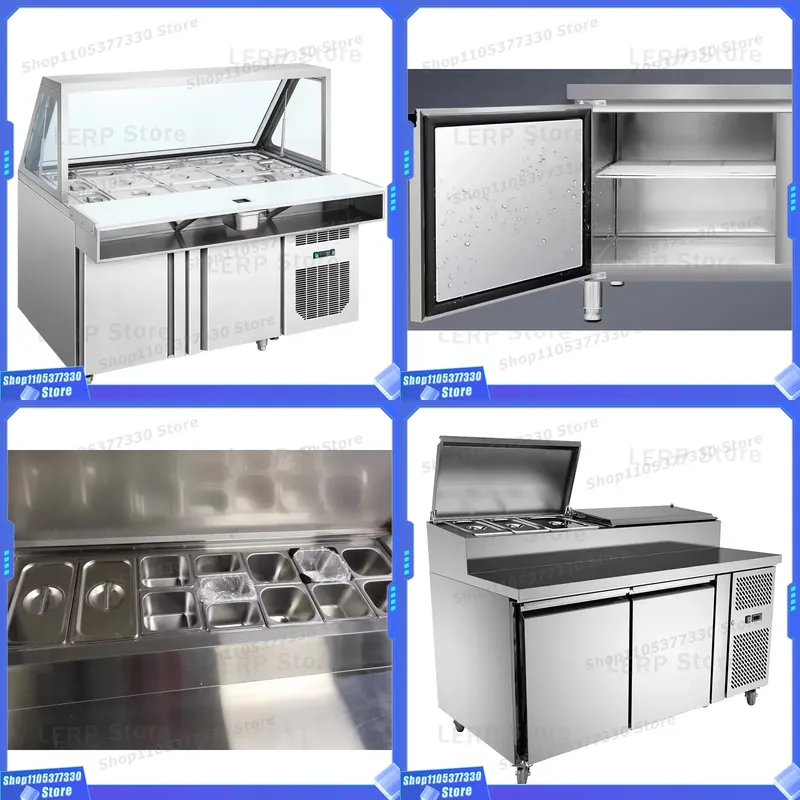 Commercial Kitchen Prep Table - طاولة تحضير مبردة من الفولاذ المقاوم