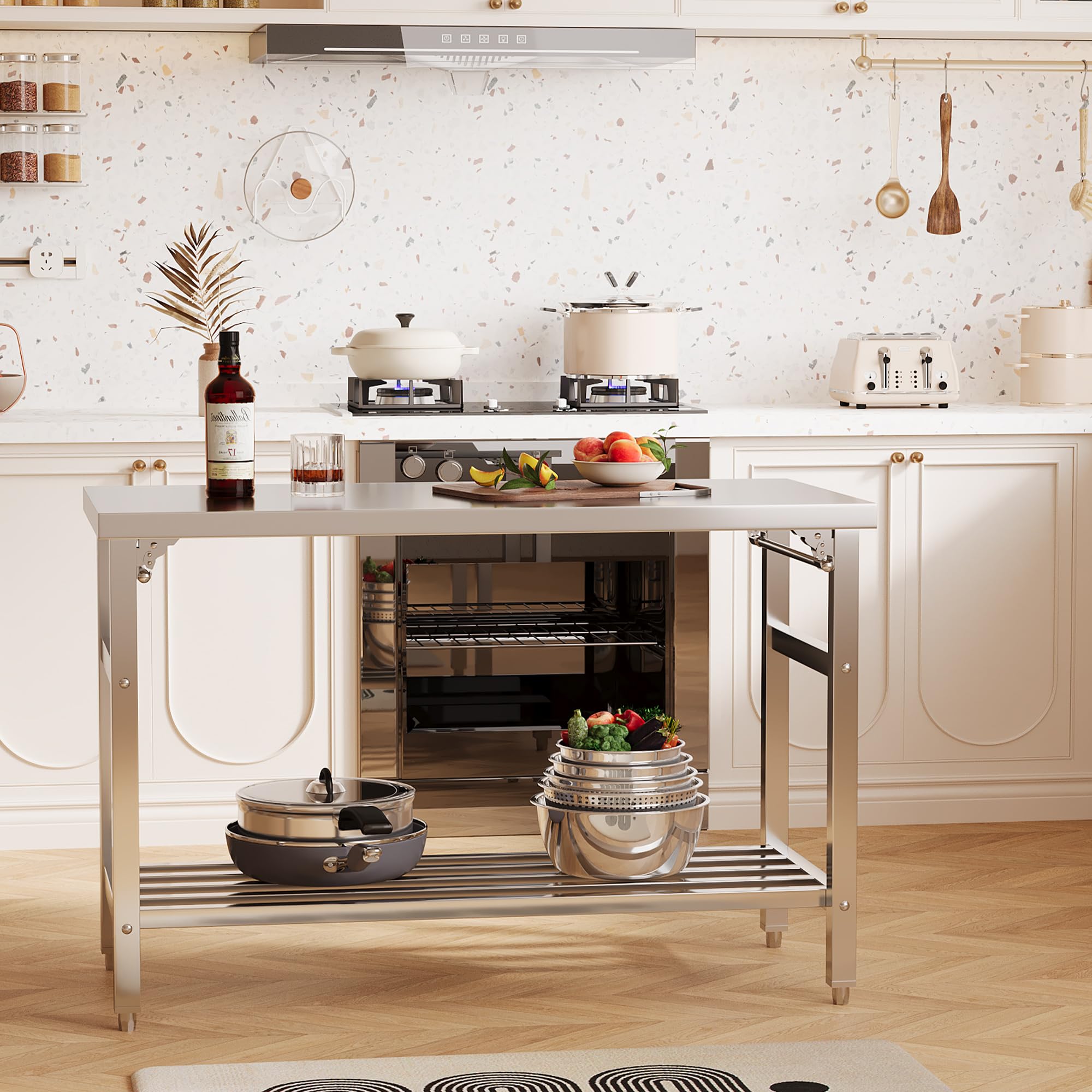 طاولة تحضير وعمل من الفولاذ ال - مراجعة Commercial Kitchen Bench وسعره