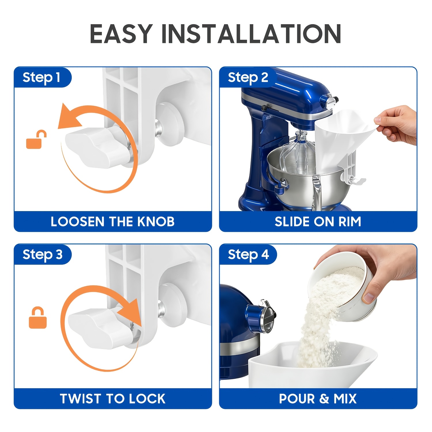 قمع عريض الفوهة لصب الدقيق وال - مراجعة Commercial Kitchen Aid Mixer وسعره