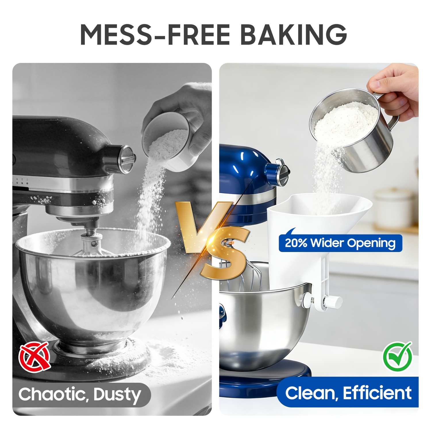 قمع عريض الفوهة لصب الدقيق وال - مراجعة Commercial Kitchen Aid Mixer وسعره