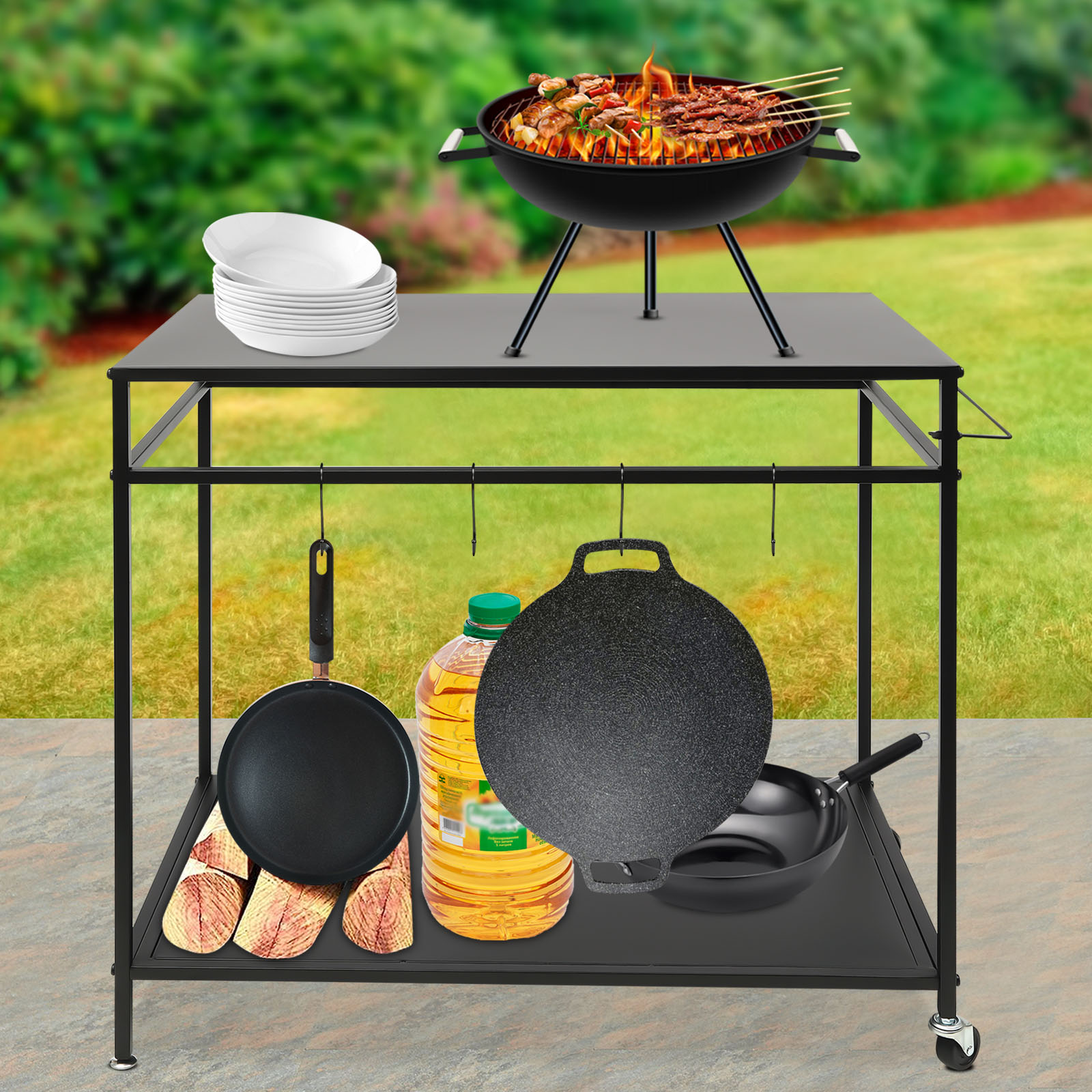 طاولة طهي متحركة بطبقتين للاست - مراجعة Commercial Kitchen Tables وسعره