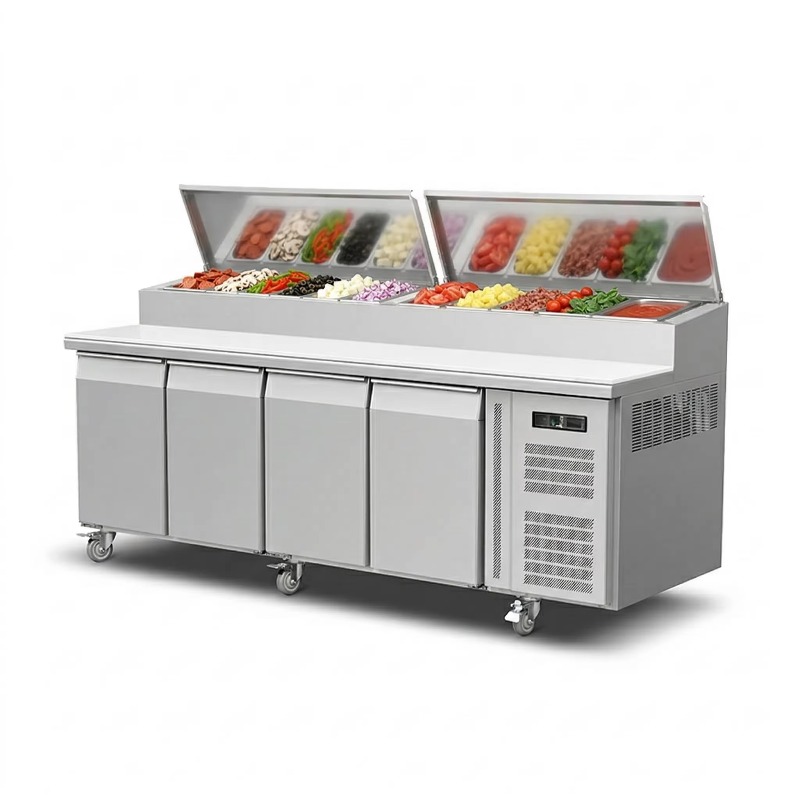 ثلاجة تحضير السندويتشات والبيت - مراجعة Commercial Kitchen Tables وسعره