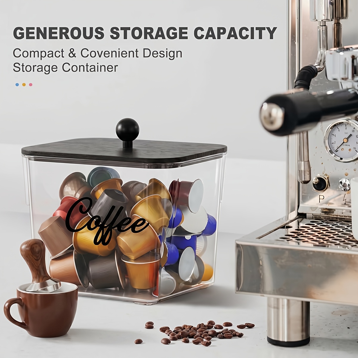 حامل كبسولات القهوة مع أغطية،  - مراجعة Commercial Kitchen Organiser وسعره
