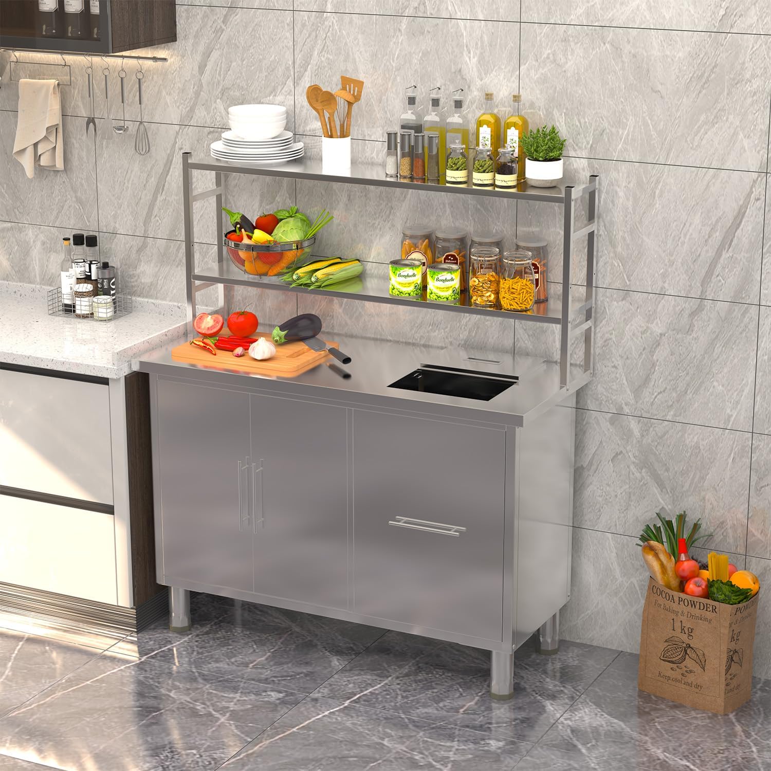 طاولة تحضير من الفولاذ المقاوم - مراجعة Commercial Kitchen Prep Table وسعره