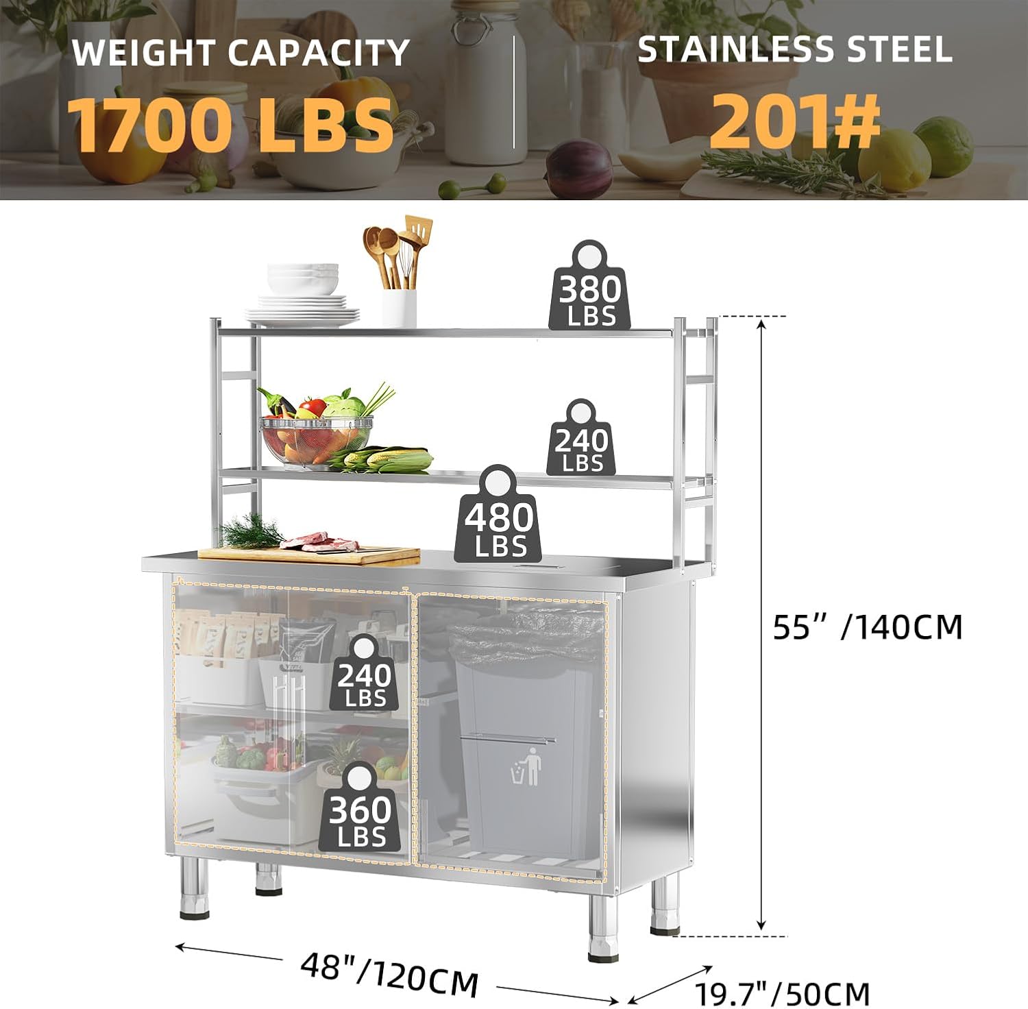 طاولة تحضير من الفولاذ المقاوم - مراجعة Commercial Kitchen Prep Table وسعره