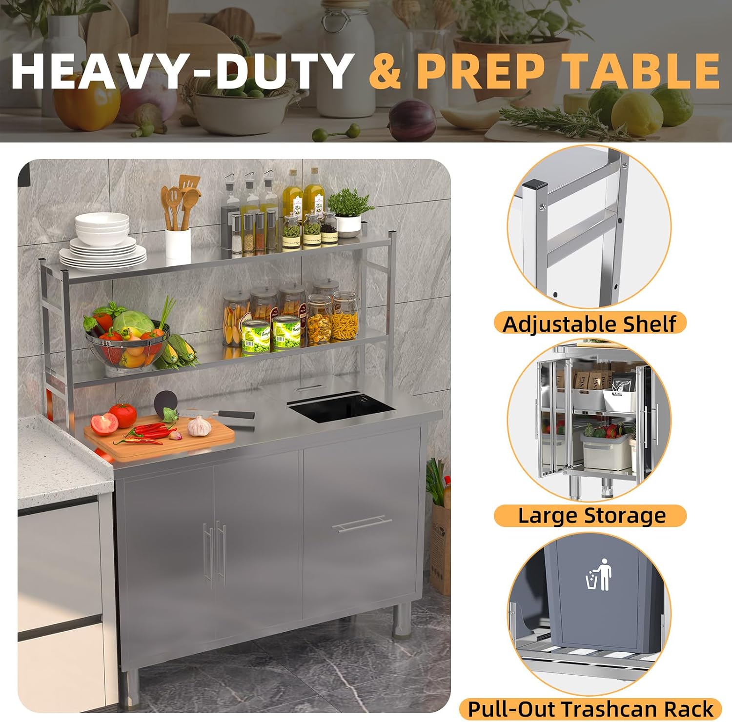 طاولة تحضير من الفولاذ المقاوم - مراجعة Commercial Kitchen Prep Table وسعره