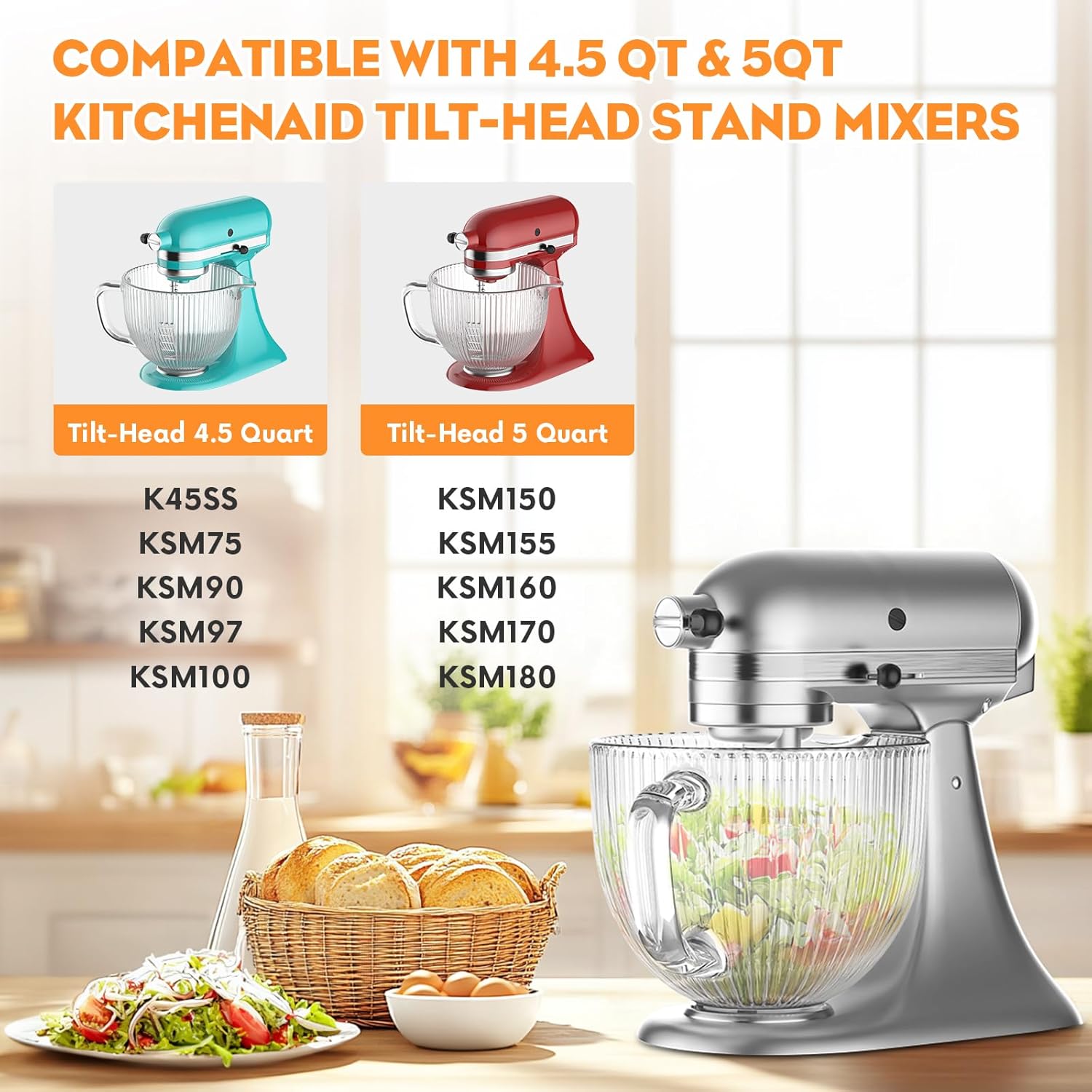 وعاء زجاجي GVODE لخلاط كيتشن ا - مراجعة Commercial Kitchen Aid Mixer وسعره