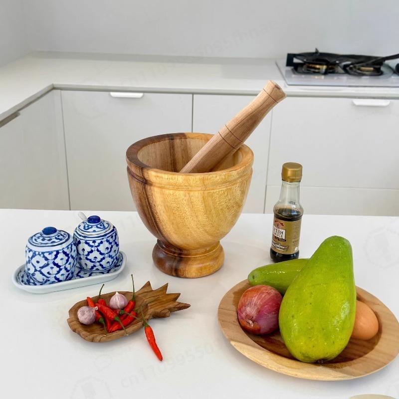 طقم هاون ومدقة من خشب الأكاسيا - مراجعة Commercial Kitchen Set وسعره