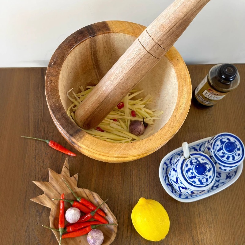 طقم هاون ومدقة من خشب الأكاسيا - مراجعة Commercial Kitchen Set وسعره