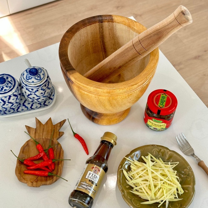 طقم هاون ومدقة من خشب الأكاسيا - مراجعة Commercial Kitchen Set وسعره
